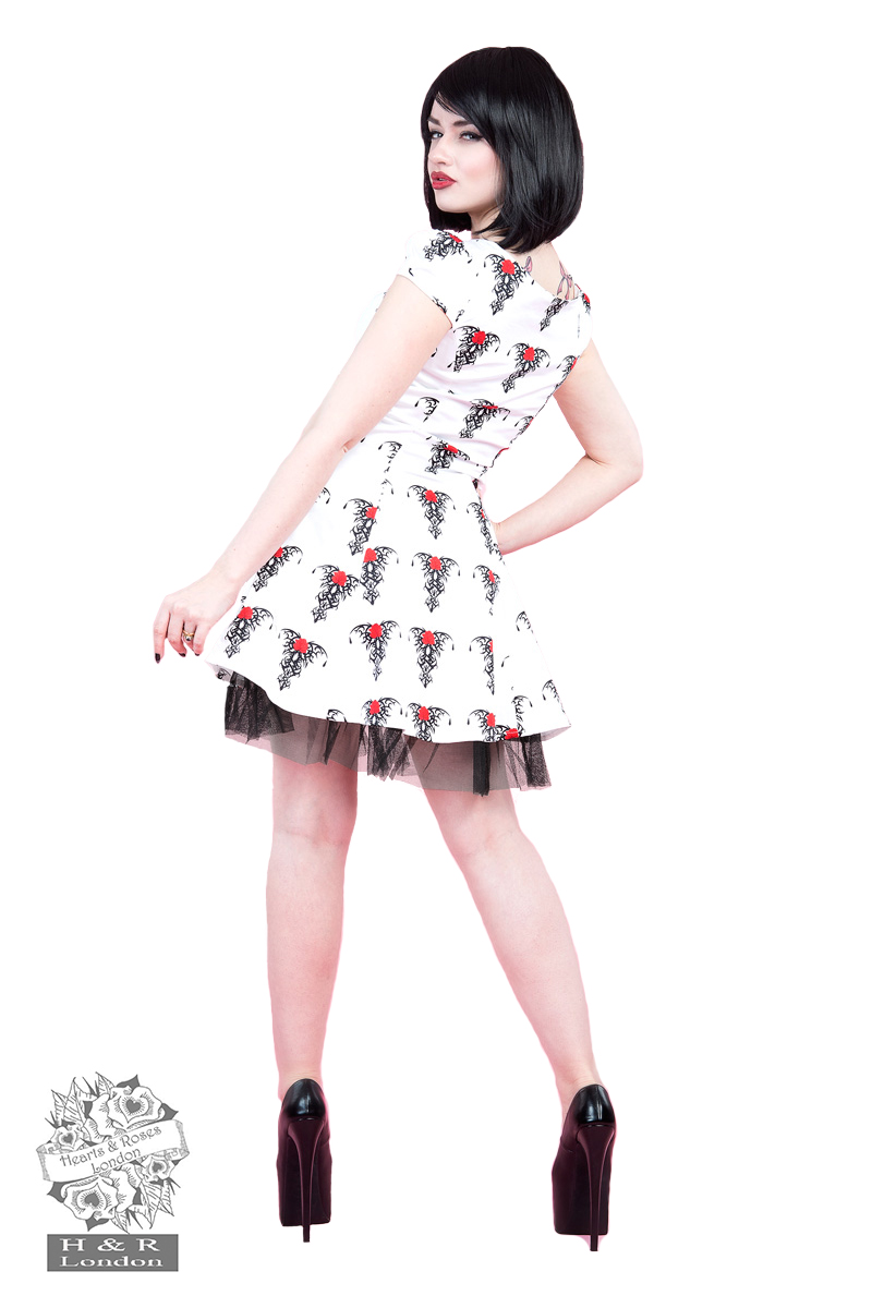 White Tribal Tattoo Mini Dress